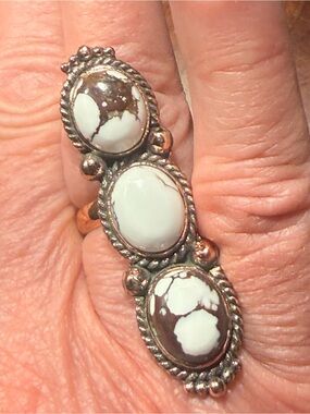 Massive Wild Horse 3 Stone stacker set In Copper Adjustable size 8